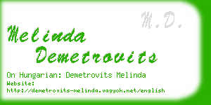 melinda demetrovits business card